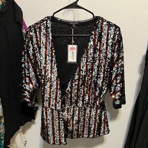 ✨ Multicolor Sequin Blouse